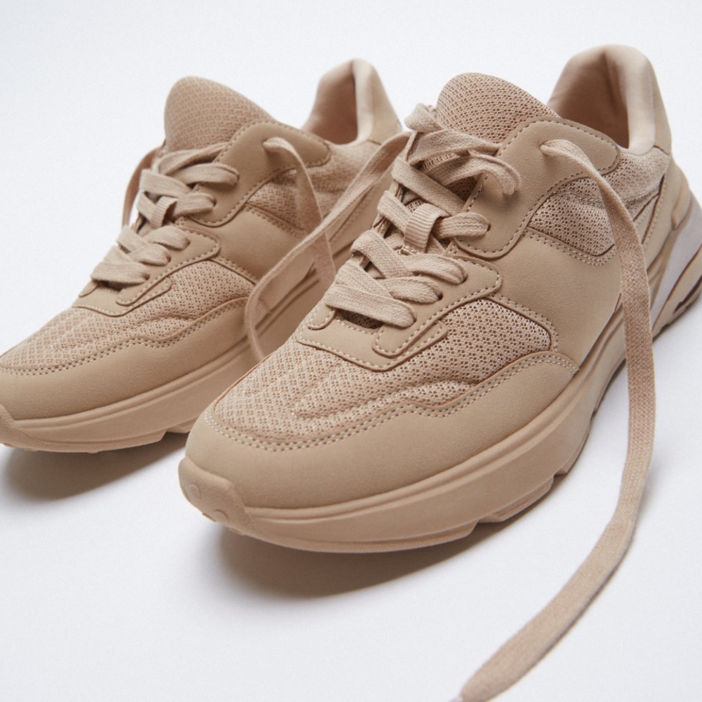 Zara pink contrasting sneakers
